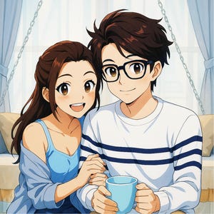 Custom Anime Style Couple Portrait From Your Photo – Unique Digital Drawing Gift for Lovers, Wedding, Anniversary or Valentine’s Day