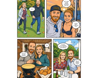 Custom Family Comic Strip – Personalized Story Illustration, Meaningful Gifts for Mom, Parents & Kids