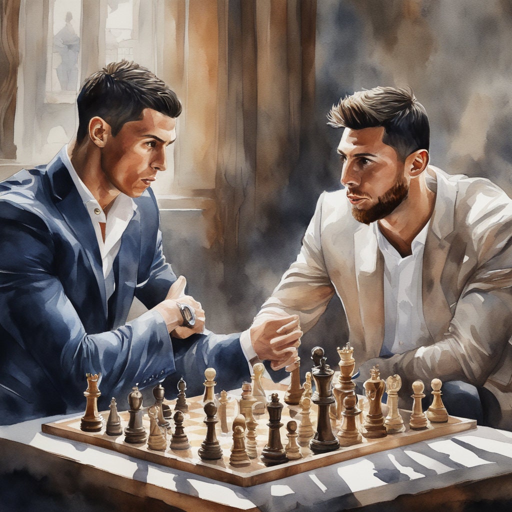 Lionel Messi Cristiano Ronaldo I Messi und Ronaldo Schach Etsy.de