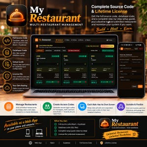 Multi Restaurant SaaS Management System Source Code, Restaurant POS Software, Recipe Cost Calculator, Driver App, React Web App