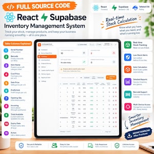 Code source complet du système de point de vente | Application React Supabase Business | Kit de démarrage SaaS | Téléchargement numérique instantané image 4