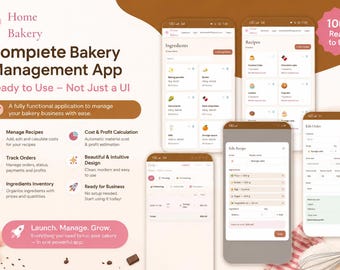 Home Bakery Pricing Calculator App, Recipe Costing Dashboard, Ingredient Tracker (PDF File)