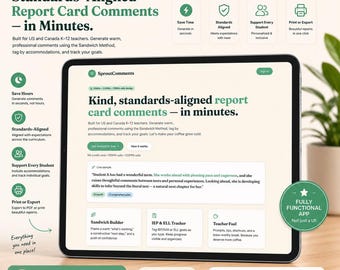 Elementary Teacher Report Card Generator | IEP Goal Tracker (Digital Access)