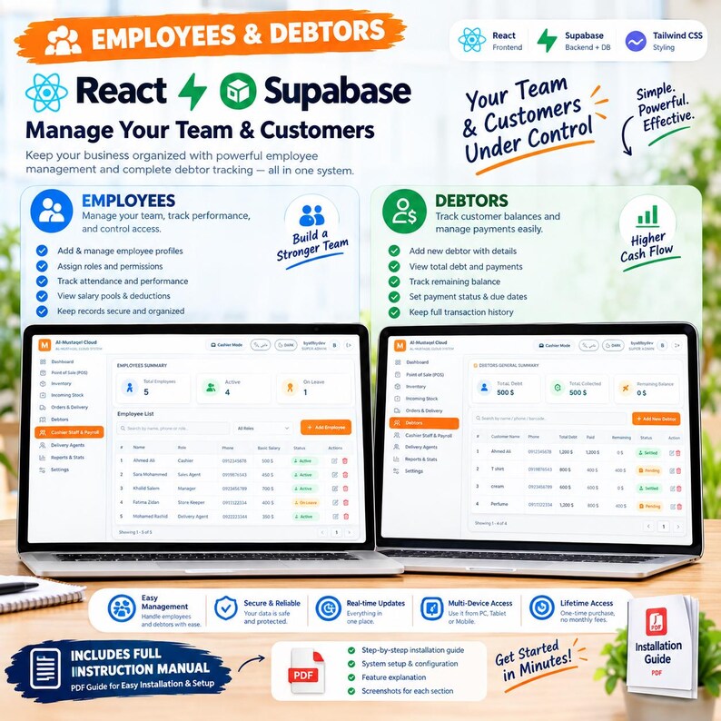 Code source complet du système de point de vente | Application React Supabase Business | Kit de démarrage SaaS | Téléchargement numérique instantané image 7