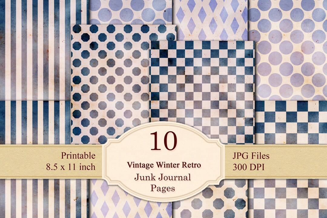 Vintage Winter Retro Journal Pages Junk Journal Kit for Scrapbook ...
