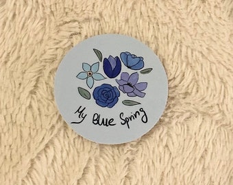 Pegatina de primavera azul