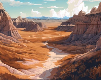 Badlands National Park Digital Print Download - Instant Wandkunst