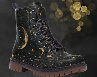 Botas Luz De Luna Zapatos Botas De Cuero Constelaciones