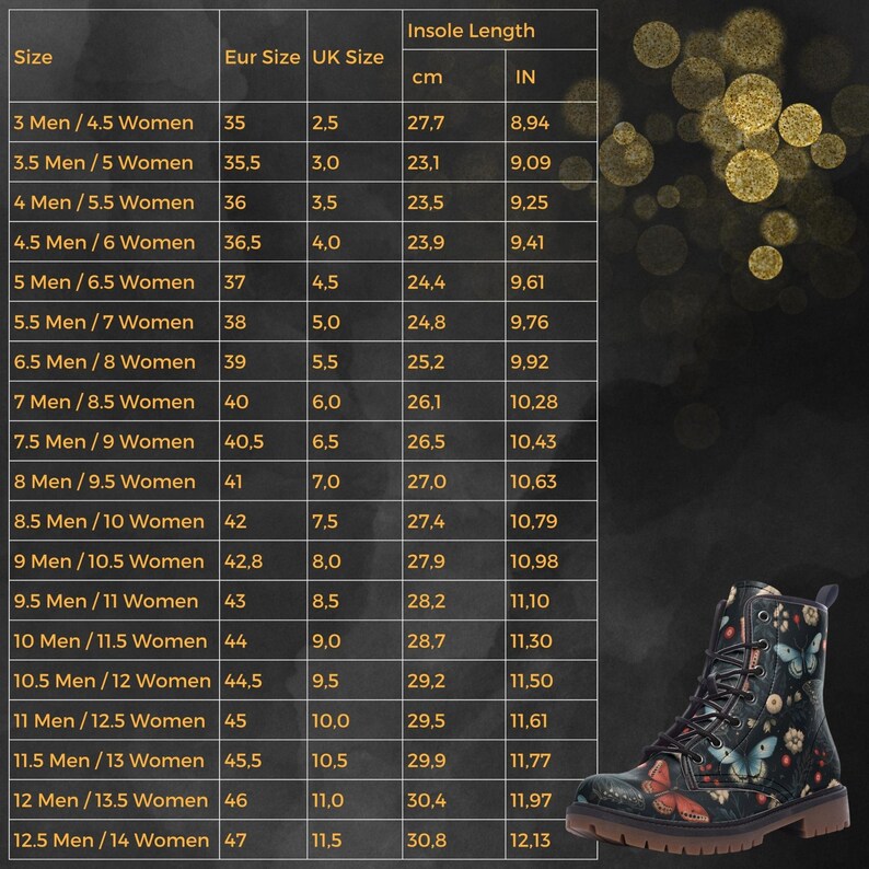 Gothic Moths Dark Academia Combat Boots, Casual Unisex Moth Painted ...