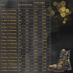 Steampunk Casual Leather Boots, Mechanic Painted Unisex Shoes, Festival Footwear & Combat Boots, Unique Gift For Spring Summer Fall Winter image 5