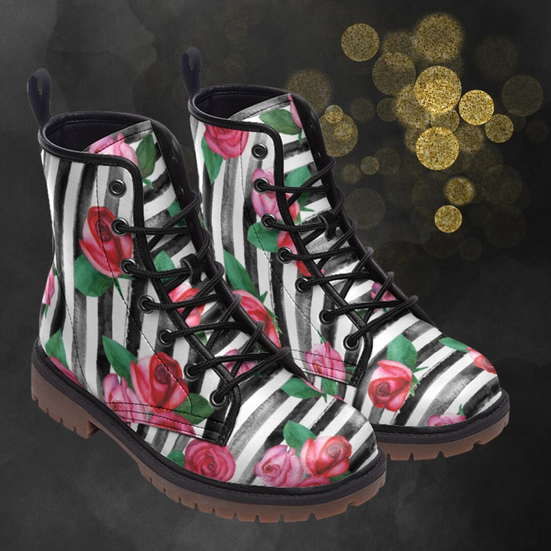 Cute White Pink Daisy Pattern Print Men Women Leather Boots