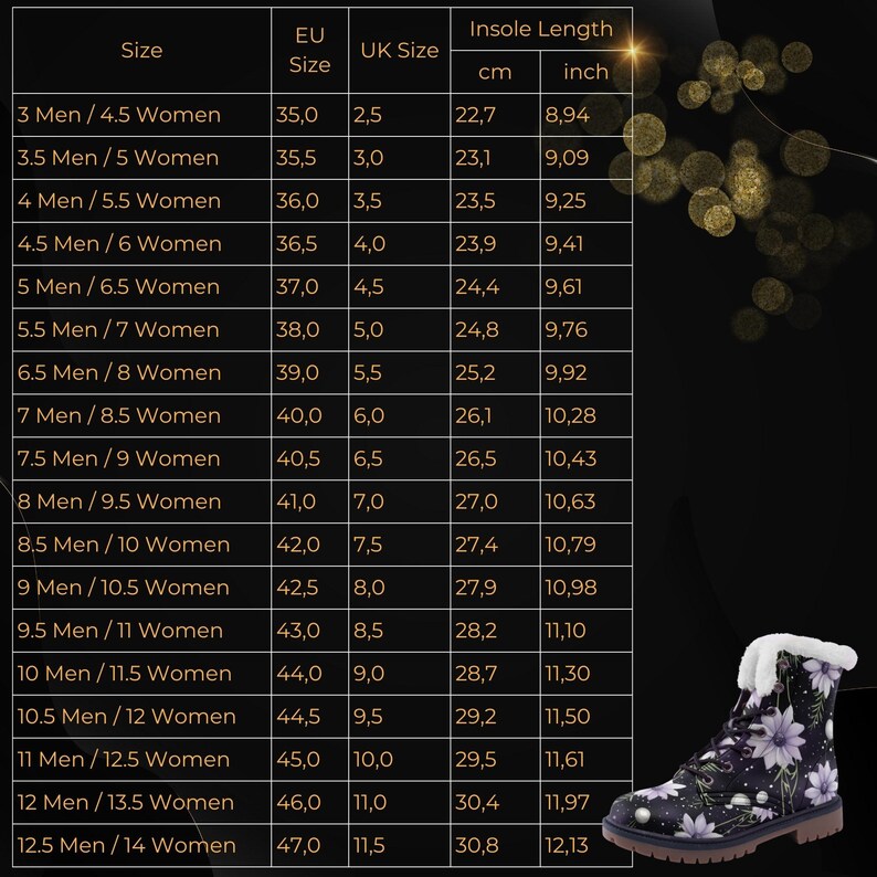 Floral Purple Unisex Lace up Winter Boots, Fashion Comfort Chukka Boots ...