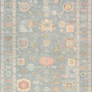 Oushak Rug 8x10 9x12 vintage Rug Large Area Rug Modern Oushak Turkish Wool Carpet for Living Room Decor