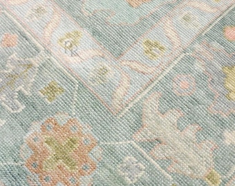 Oushak Rug 8x10-9x12 vintage Rug Large Area Rug Modern Oushak Turkish Wool Carpet for Living Room, Bedroom Decor