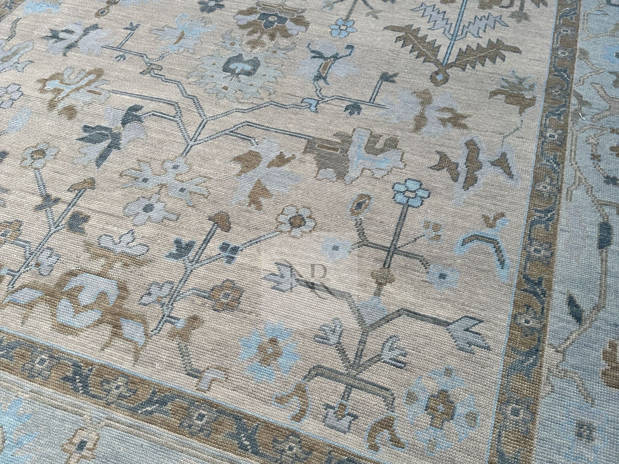 Oushak Rug 8x10-9x12-10x14 Modern Gray Muted Turkish Rug, Hand Knotted Wool Carpet for Living Room