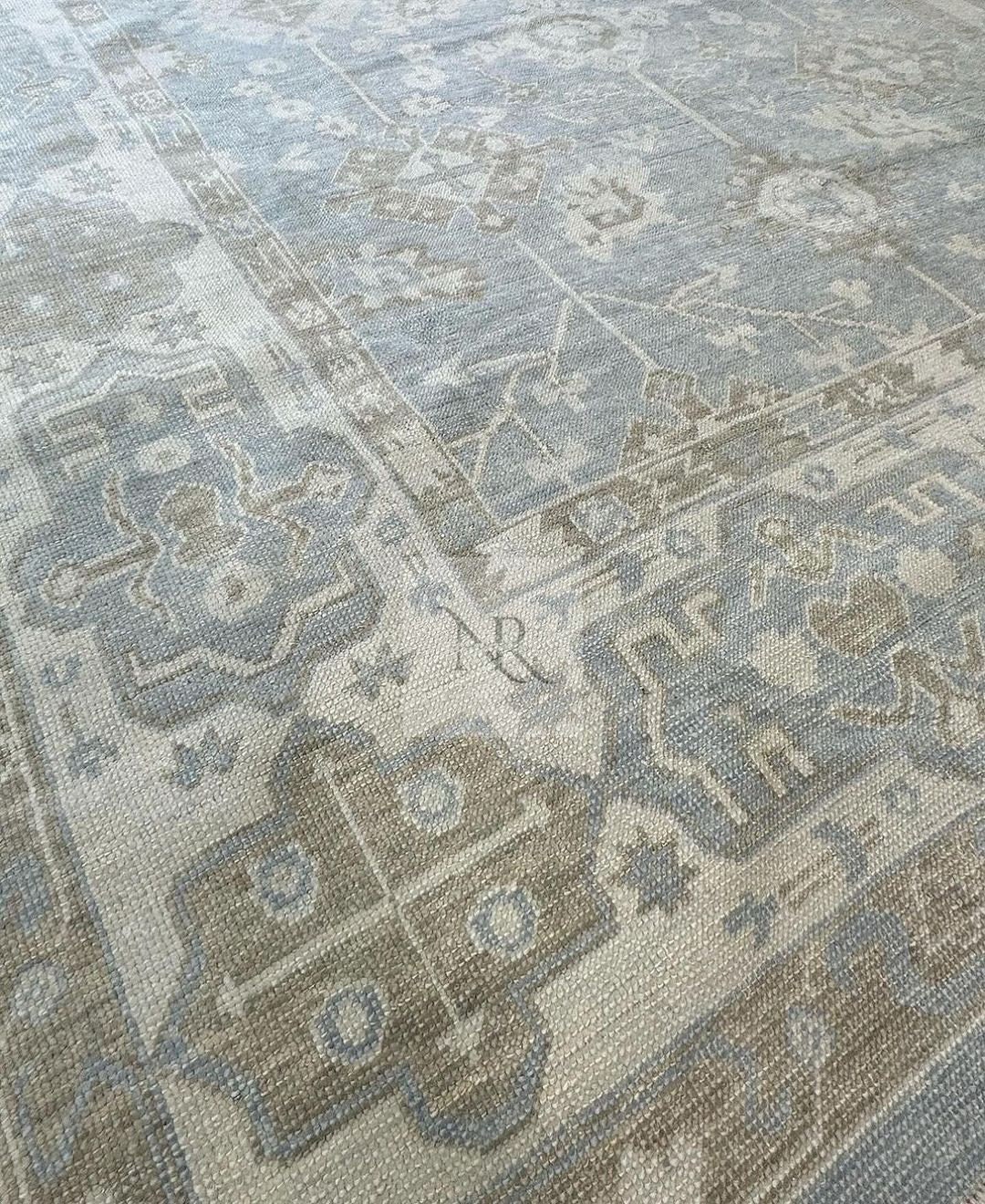 Muted Oushak Rug 9x12 Modern Gray Turkish Rug Hand knotted 8x10 wool Rug for living room.