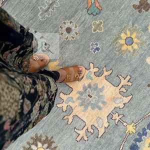 Oushak Rug 8x10-9X12-10X14 Modern Turkish Rug Hand knotted wool Rug for your beautiful home and living room.