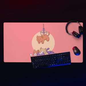 Katzenspielzeug Maschine | Cartoon | L und XL | Gaming Mauspad