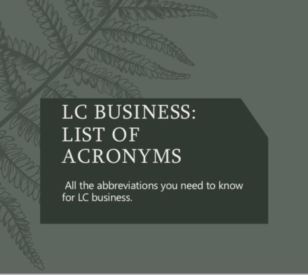 LC Business Acronym COMPLETE LIST Etsy