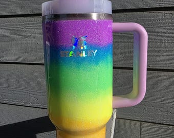 Rainbow Glitter Tumbler