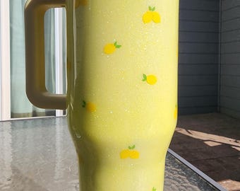 Customizable Lemon with an All Over Glitter Tumbler