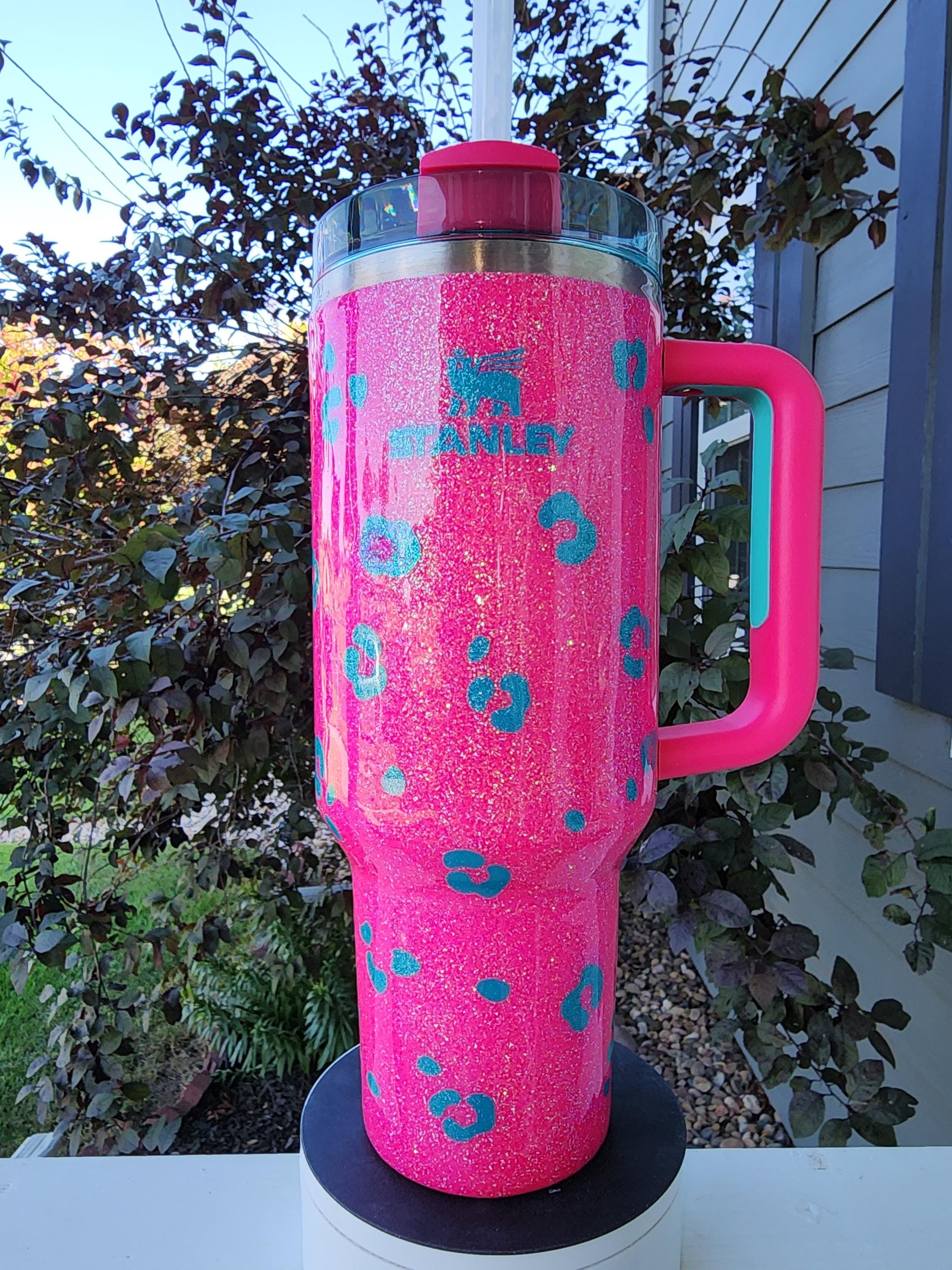 カスタマイズ可能なヒョウ柄グリッタースタンレータンブラー - Etsy 日本