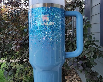 Vaso Stanley con purpurina ombré en cascada