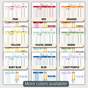 Baby Log Printable - Sea Glass | Newborn Log | Baby Care Log ...