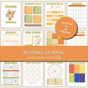 Reading Journal | Reading Journal Printable | Reading Tracker | Book Journal | Reading Planner | Reading Log | Reading Challenges | PDFs