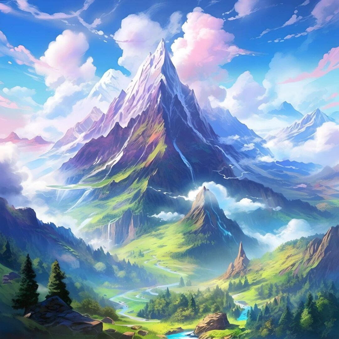 Digital Mounten Paintingdigital Download, Wall Hanging, House Warming