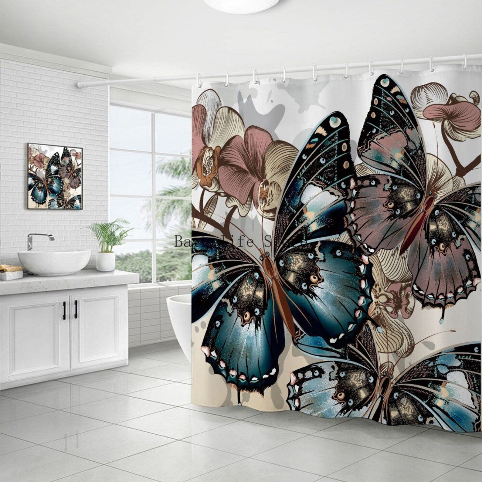 Butterfly Shower Curtains Custom Design Creative High Quality Custom