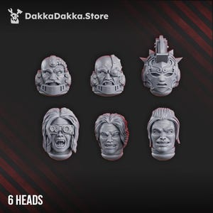 Crimson Wings Hero Heads Set | Sci-Fi | Wargaming | 28mm Scale