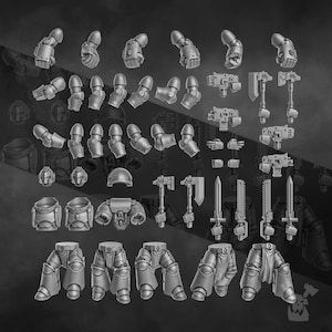 Space Knights Storm Squad with Jetpacks Build Kit | Sci-Fi | Wargaming | 28mm Scale