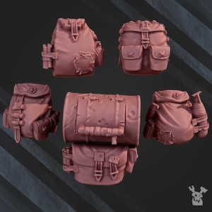 Orc Backpacks x5 | Sci-Fi | Wargaming | 28mm Scale