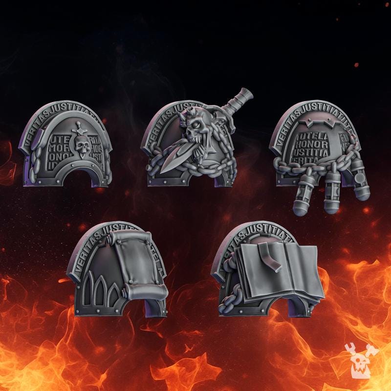 Pactum Aeternum Warden Shoulder Pads | Sci-Fi | Wargaming | 28mm Scale