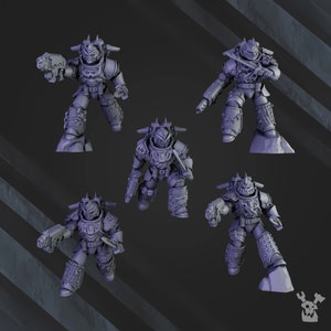 White Megalodon Clan Storm Squad with Jetpacks | Sci-Fi | Wargaming | 28mm Scale