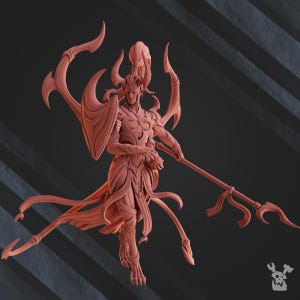 Avatar of Lust with Spear and Shield | Sci-Fi | Wargaming | 28mm Scale