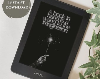 Magic Wand Kindle Lock Screen | Screensaver Template, Kindle Accessories, Ebook Wallpaper, Quote Design, Screenlock, Wizardry Aesthetic