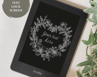Custom Kindle Lock Screen | Screensaver Design, Personalized Template, Floral Heart Pattern, Digital Download, EPUB File, Kindle Accessories