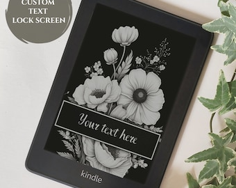 Custom Kindle Lock Screen | Screensaver Design, Personalized Template, Floral Pattern, Digital Download, EPUB File, Kindle Accessories