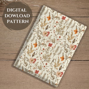 Kindle Case Cover Pattern | Botanical Floral Design, Kindle Accessories, Seamless Flower Pattern, Cottagecore Aesthetic, Ebook Decal Pattern