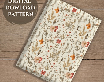 Kindle Case Cover Pattern | Botanical Floral Design, Kindle Accessories, Seamless Flower Pattern, Cottagecore Aesthetic, Ebook Decal Pattern