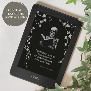 Anpassad Kindle-citatlåsskärm | Skärmsläckardesign, personlig mall, Dark Academia-mönster, digital nedladdning, Kindle-tillbehör