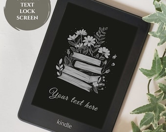 Custom Kindle Lock Screen | Floral Books Pattern, Screensaver Design, Personalized Template, Digital Download, EPUB File, Kindle Accessories