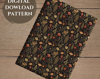 Kindle Case Cover Pattern | Vintage Flowers Design, Cottagecore Aesthetic, Kindle Accessories, Seamless Plant Pattern, Ebook Decal Pattern