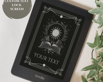 Custom Kindle Lock Screen | Personalized Tarot Card Text, Customizable Text, Screensaver Template, Dark Academia Pattern, Kindle Accessories