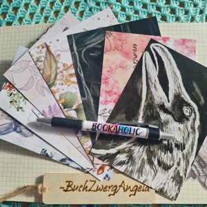 Kugelschreiber Bookaholic mit Postkarte als Set