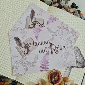 Postkarte Gedanken auf Reise Karte