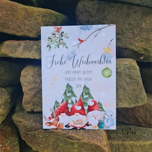 Postkarte Frohe Weihnachten Gnom Wichtel Karte
