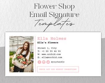 Flower Shop Email Signature: Canva Template (Digital File)